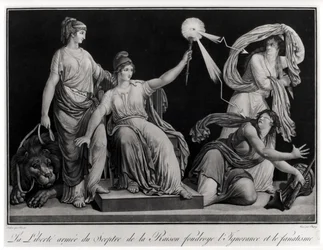 Libertad armada con el cetro de la razón derribando la Ignorancia y el Fanatismo, 1793